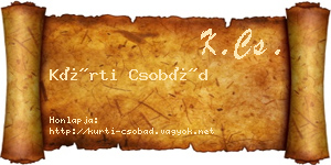 Kürti Csobád névjegykártya
